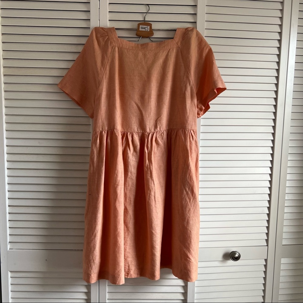 Madewell Linen Blend Peach Mini Dress